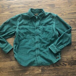 Filson wale seabed green corduroy shirt